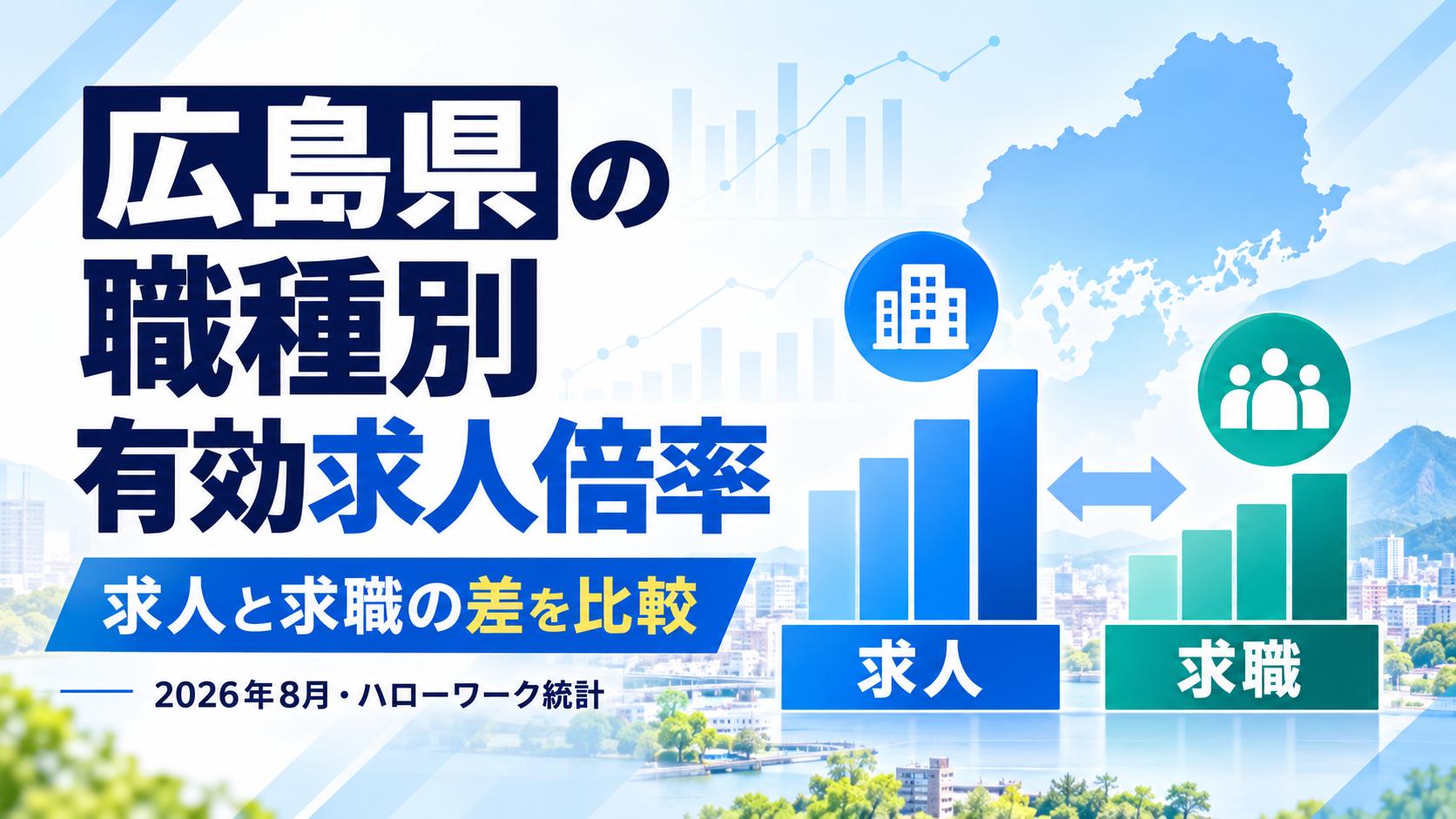 広島県の職種別求人・求職データを比較【ハローワーク統計から見る仕事の需給】